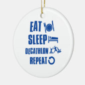 Eet slaapdecathalon keramisch ornament (Links)