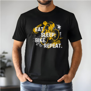 Eet Slaapfiets Herhaal Retro fietsen T-shirt