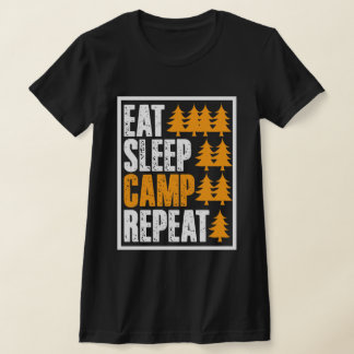 Eet slaapkamp herhaal grappig shirt