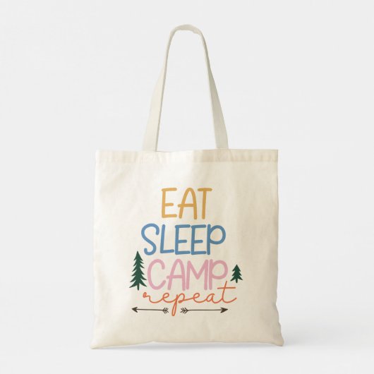 Eet slaapkamp Herhaal grappig Tote Bag (Achterkant)