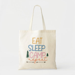 Eet slaapkamp Herhaal grappig Tote Bag
