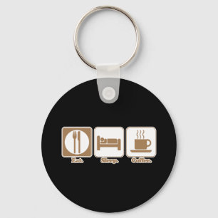 eet slaapkoffie sleutelhanger