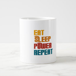 Eet slaapkracht herhaal grappig extra grote beker