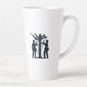 Eet slaapkracht herhaal grappig latte mok (Rechts)