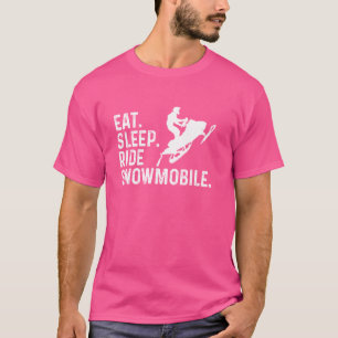 Eet Slaaprit Snowmobile Funny Motor Sled Snowmob T-shirt