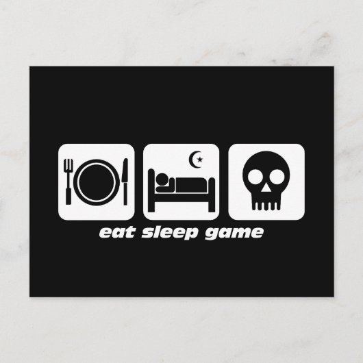 Eet-slaapspel Briefkaart (Voorkant)