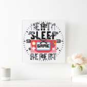 Eet-slaapspel-herhaling Vierkante Klok (Huis)