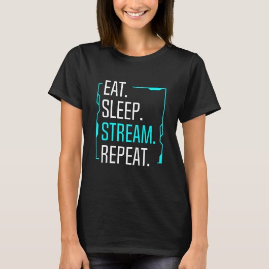 Eet Slaapstroom Herhaal Film Streaming Streamer G T-shirt (Voorkant)