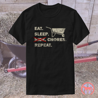 Eet slaaptaken Herhaal | Grappig Paard Cadeau T-shirt