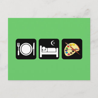 Eet-slaapverf Briefkaart