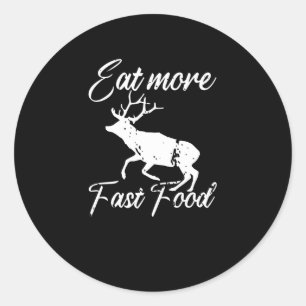 Eet sneller voedsel eten vlees eten honger ronde sticker