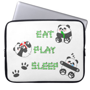 Eet Speel Slaap Schattige Baby Panda Comfortabel L Laptop Sleeve