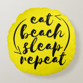 Eet Strand Slaap Herhaal Strandliefhebber Rond Kussen