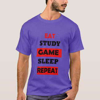 EET STUDIE GAME SLEEP HERHALEN meisje T-shirt