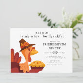 Eet taart Friendgiving diner Kaart (Staand voorkant)