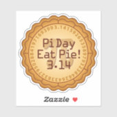 Eet taart op Pi Day Sticker (Vel)