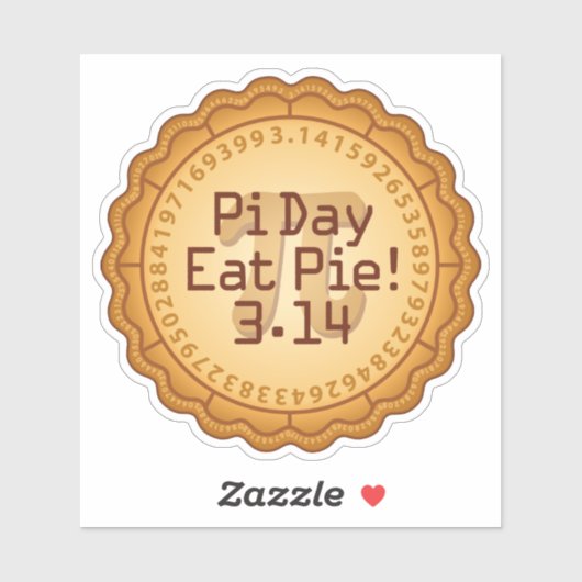 Eet taart op Pi Day Sticker (Vel)