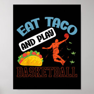 Eet taco en speel bysketbyll Mexico Cinco de Mayo Poster