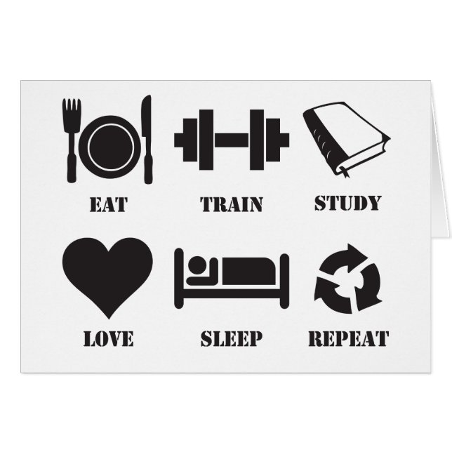 Eet, Train, Studeren, Liefde, Slaap, Herhaal (Voorkant Horizontaal)