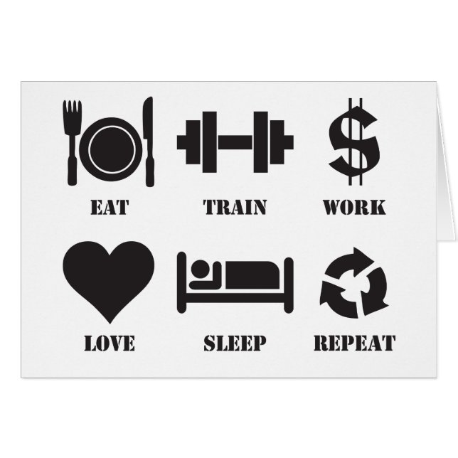Eet, Train, Werk, Liefde, Slaap, Herhaal (Voorkant Horizontaal)