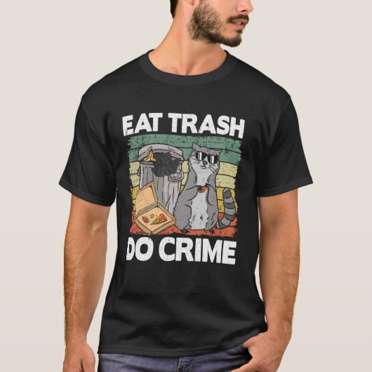 Eet Trash Do Crime Grappige Raccoon Pullover Hoodi (Voorkant)