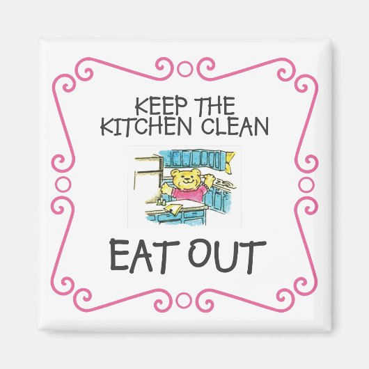 Eet uit Teddy Bear Magnet Magneet (Voorkant)