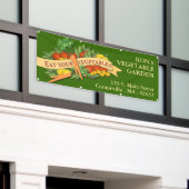 Eet uw groenten boeren markt banner (Buitenkant Gebouw)
