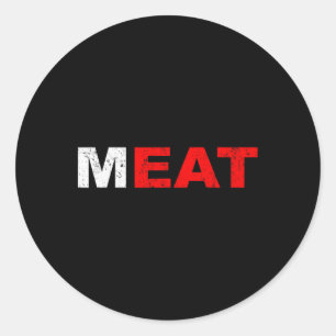 Eet vlees Carnivoor Vlees Zaad Dieet BBQ Grillen Ronde Sticker