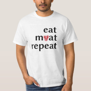 Eet vlees herhaalt tegen vegetarisch vreemd t-shir t-shirt