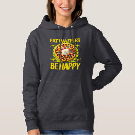 Eet wafels Wees blij ontwerp Hoodie