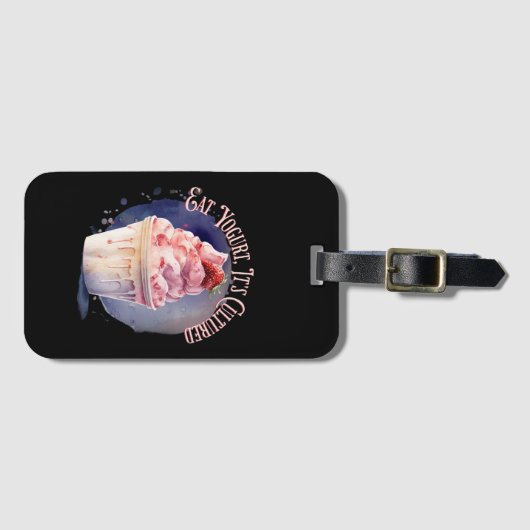 Eet yoghurt, het is gekweekt bagagelabel (Voorkant (horizontaal))