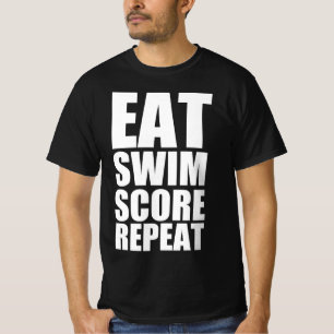 Eet zwemmen score herhalen t-shirt