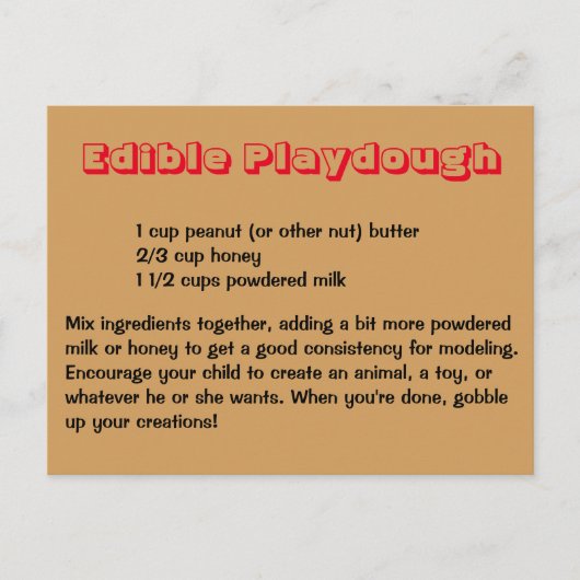 Eetbaar Speeldeeg Briefkaart (Voorkant)