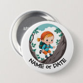 Eetbare kikkerronde ronde button 7,6 cm (Voorkant /achterkant)