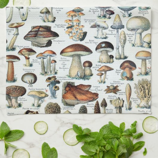  Eetbare paddenstoel Theedoek (Gevouwen)