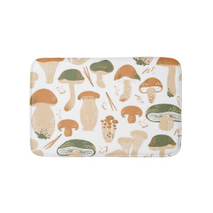 Eetbare paddenstoelen Linocut  Patroon Badmat