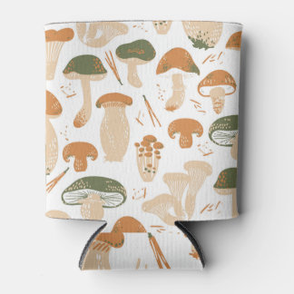 Eetbare paddenstoelen Linocut Patroon Blikjeskoeler