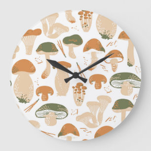 Eetbare paddenstoelen Linocut  Patroon Grote Klok