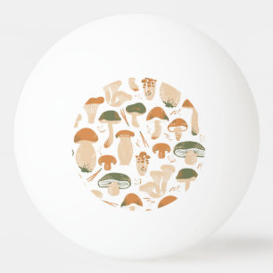 Eetbare paddenstoelen Linocut  Patroon Pingpongballen