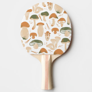 Eetbare paddenstoelen Linocut Patroon Tafeltennisbatje