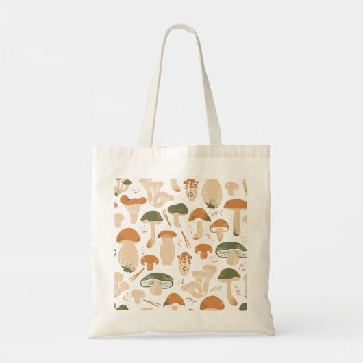 Eetbare paddenstoelen Linocut Patroon Tote Bag (Achterkant)