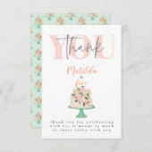 eetbare verjaardagstaart feest bedankkaart (Voorkant / Achterkant)