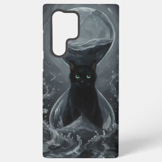 Eetende Zandloper: De Zwarte Kat van Tijd Samsung Galaxy Hoesje