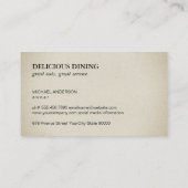 Eetgerei Visitekaartje (Achterkant)