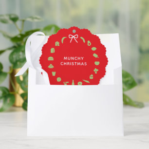 Eetgrage Kerstkrans Eetbaar Kleur Feestelijk Ornament Kaart