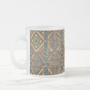 Eetherisch blauw "Eeuwenoude geometrische eleganti Matglas Koffiemok