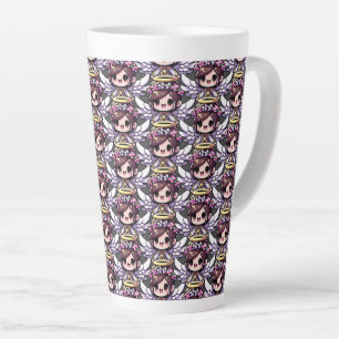 Eetherische Angelic Chibi - engel, halo, bloemen Latte Mok