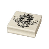 Eetherische Angelic Chibi - engel, halo, bloemen Rubberstempel (Stempel)