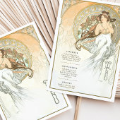 Eetherische Art Nouveau Wedding Menu Kaart