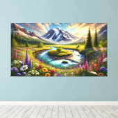 Eetherische bergvlucht - Symfonie van Natuur Canvas Afdruk (Insitu (Houten vloer))